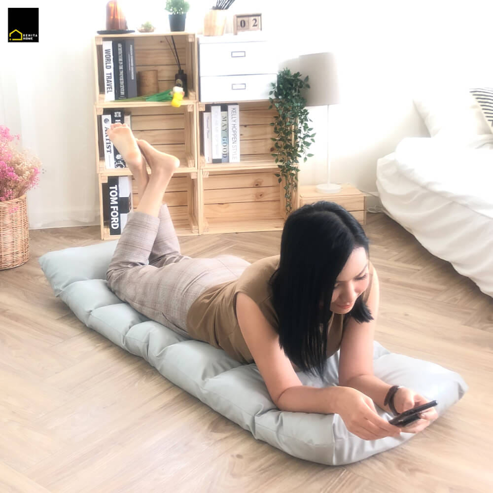 โซฟานั่งพื้นปรับได้ 3 ตำแหน่ง 6 ระดับ RENITA HOME รุ่น RINA PLUS หนัง Premium PU สีแดง 50x140ซม._5